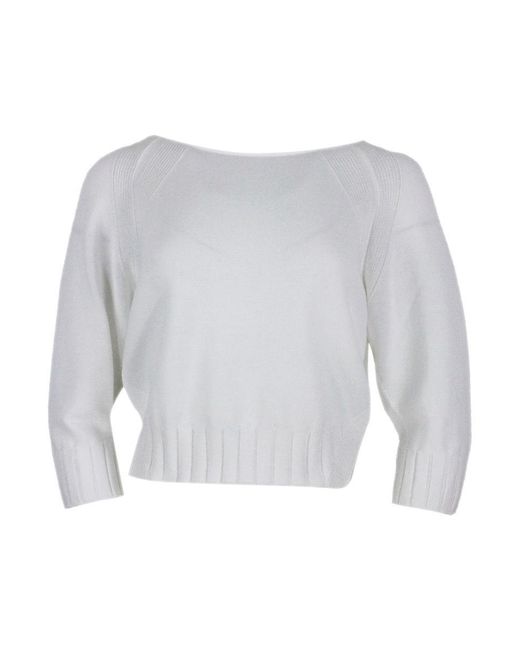 Malo White Cotton Knitwear