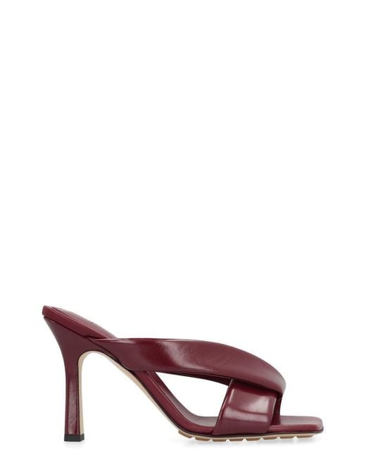 Bottega Veneta Red Riva Leather Mules