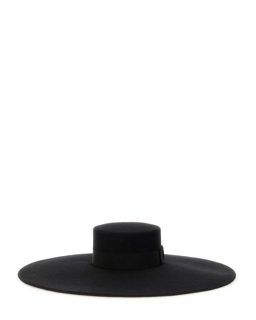 Nina Ricci Black Large Wool Felt Hat