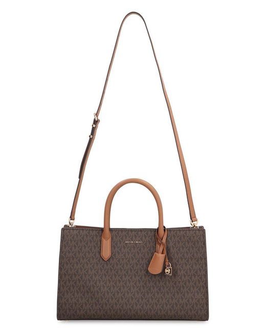 Michael Kors Brown Scarlett Printed Canvas Handbag