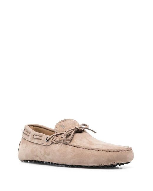 Tod's Pink Nubuck Morbidone Loafer Shoes for men