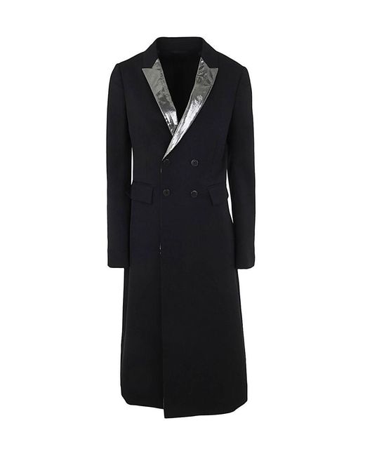 SAPIO Black Gabardine Smoking Double Breasted Coat