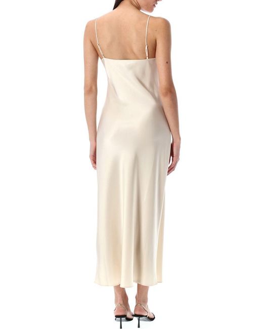 Ralph Lauren Natural Satin Midi Slip Dress