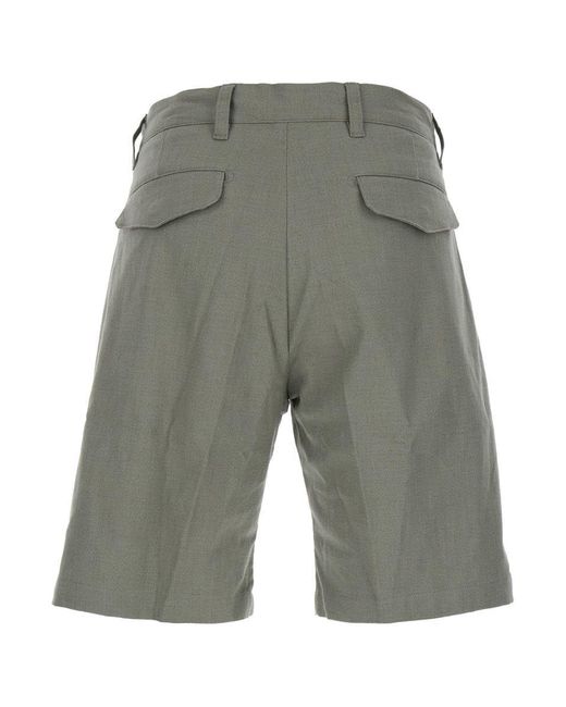 Myths Gray Bermuda Pants With Pences And Contrasting Stitching On The Pocket for men