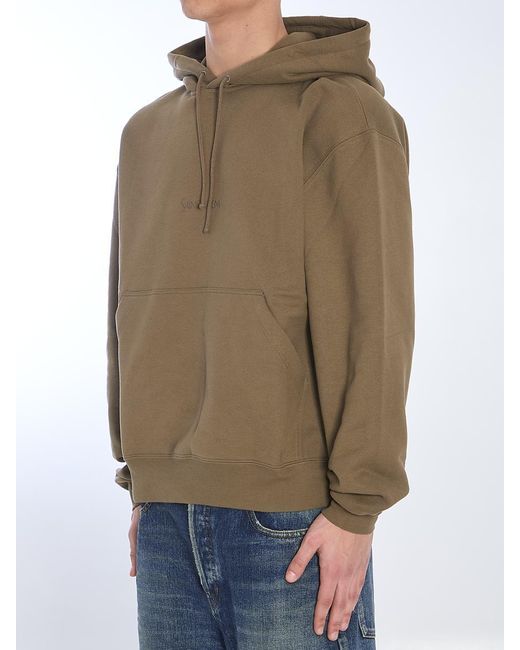Saint Laurent Natural Hoodie With Logo for men