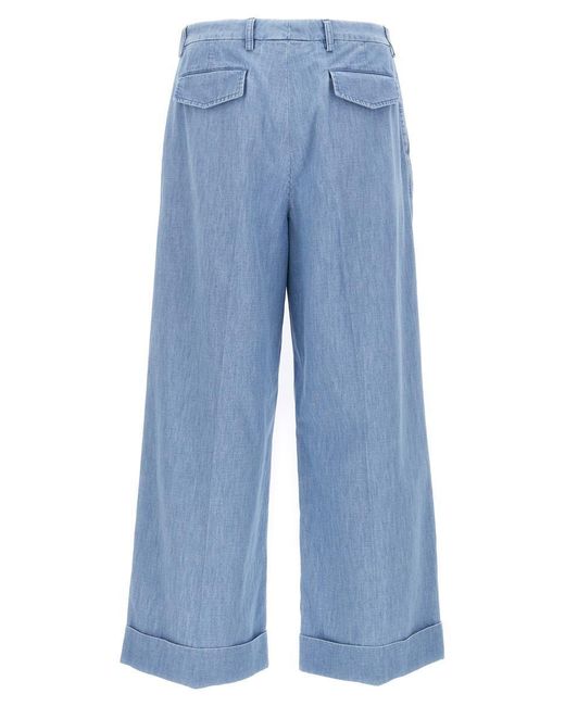 Valentino Garavani Blue Turn-Up Jeans for men