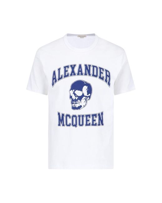 Alexander McQueen Blue T-Shirts And Polos for men
