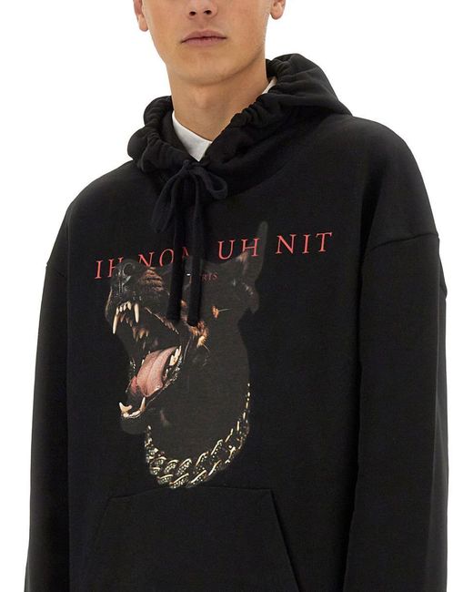 Ih Nom Uh Nit Black Dobermann Print Sweatshirt for men