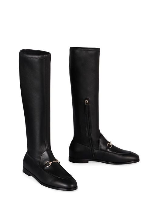 Gucci Black Jordaan Leather Boots