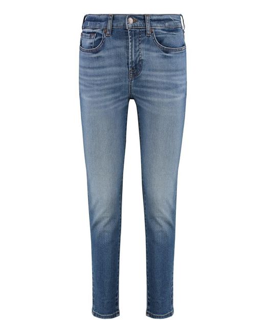 7 For All Mankind Blue Groovy Skinny Jeans
