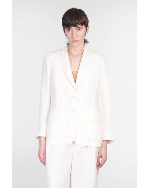120% Lino White Blazer