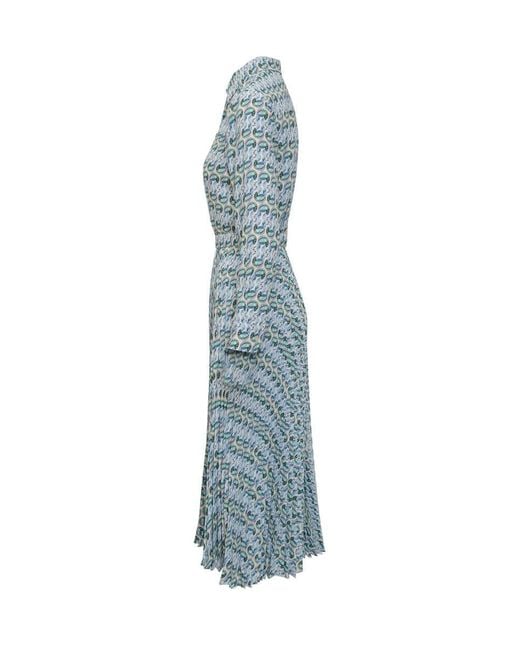 Tory Burch Blue Printed Shirtdress