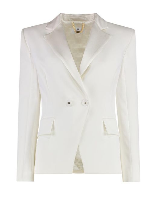 Elisabetta Franchi White Crepe Blazer