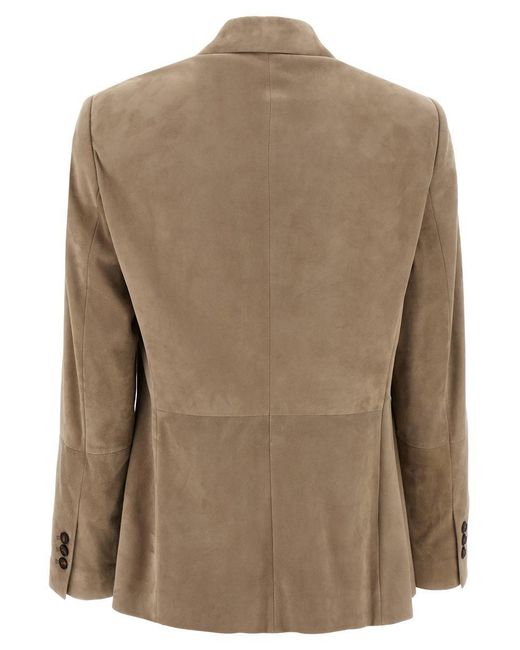 Brunello Cucinelli Brown Suede Blazer