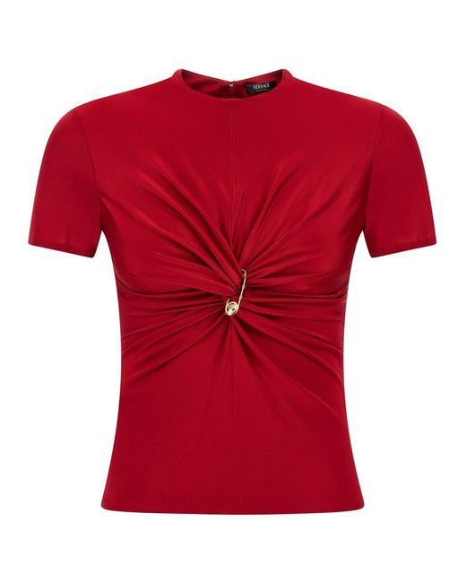 Versace Red Draped Top