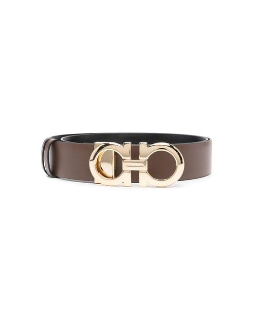 Ferragamo Brown Calf Leather Bos Taurus Belt main image 1