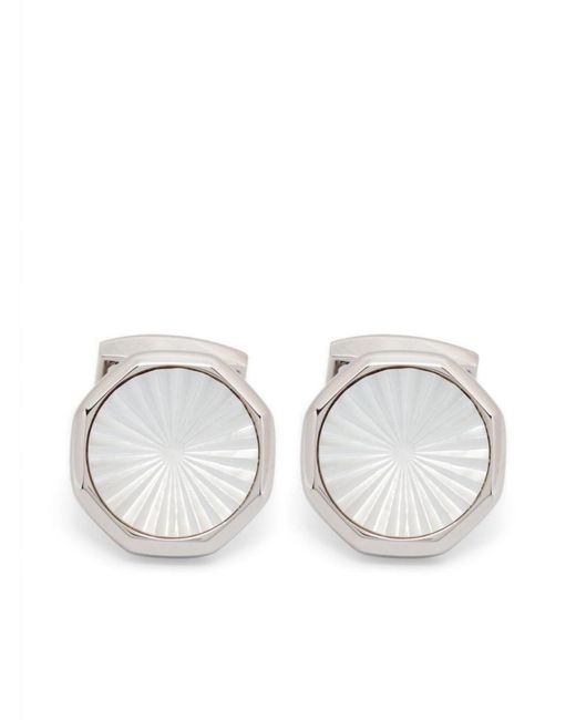 Tateossian White Cufflinks Palladium Polished Accessories for men