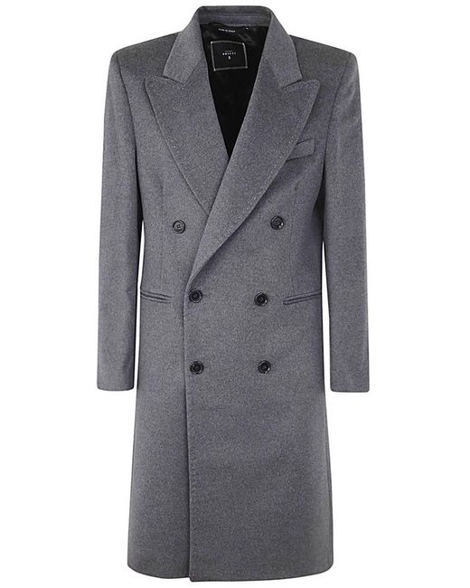 SARTORIA BRIZZI Gray Double Breasted Coat for men