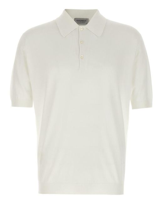John Smedley White 'Isis' Polo Shirt for men