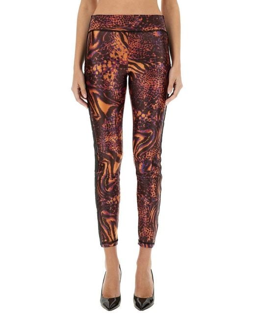 Versace Jeans Couture Red Leggings With Print