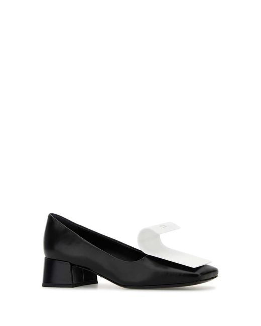 Prada Black Two-Tone Leather Pumps