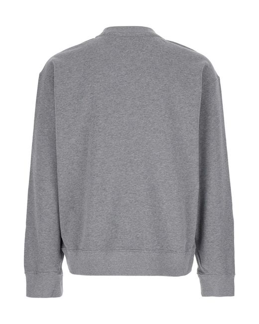 KENZO Gray 'Verdy Market' Crewneck Sweatshirt With Dropped Shoulders And Maxi Logo Embroidery On The Front for men