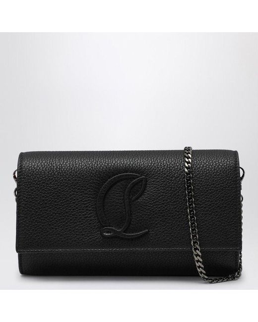 Christian Louboutin Black Mini Leather Wallet On Chain