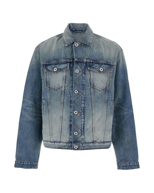 KENZO Blue Pop' Jacket With Logo Patch On The Rear And Maxi Logo On The Rear for men