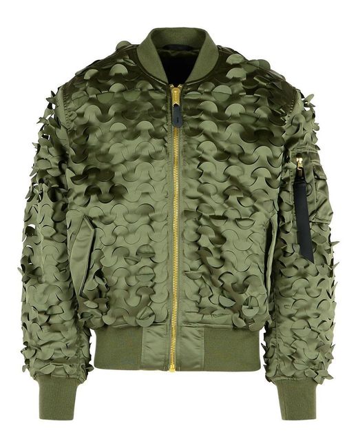 Alpha Industries Green 'Ulcans' Nylon Bomber Jacket for men