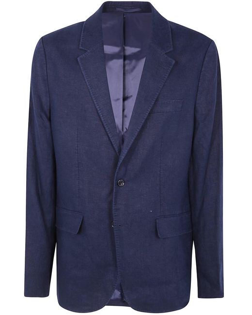 Michael Kors Blue Linen Notch Blazer