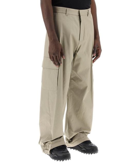 Off-White c/o Virgil Abloh Natural Wide-Legged Cargo Pants With Ample Leg for men