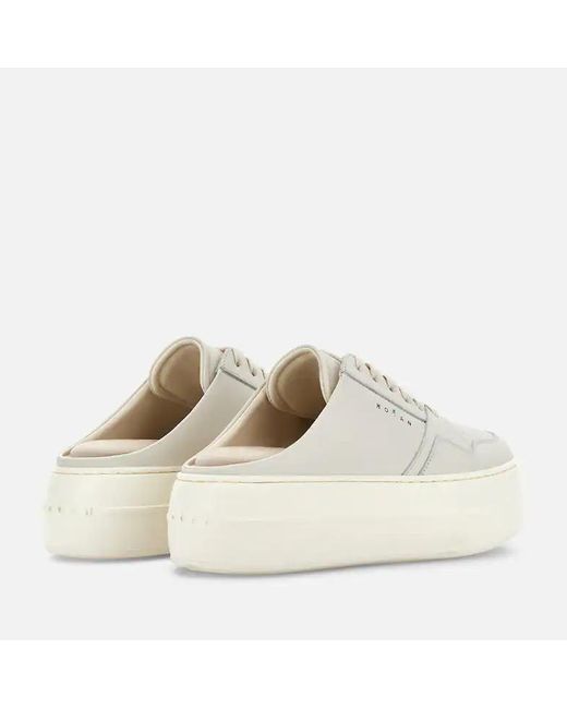 スニーカー Hogan H693' Yogurt-Colored Smooth Leather Sneakers Hogan White Leather Sneakers In Yogurt/oro | ModeSens