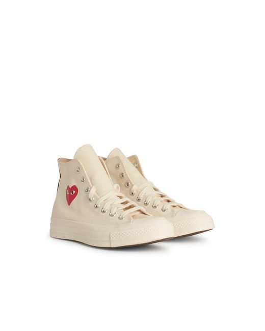 COMME DES GARÇONS PLAY White Canvas Sneakers