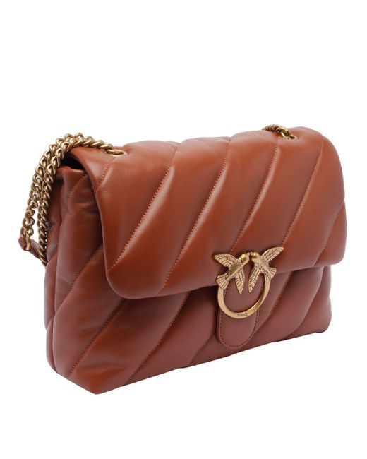 Pinko 'Love Big Puff' Crossbody Bag in Brown | Lyst
