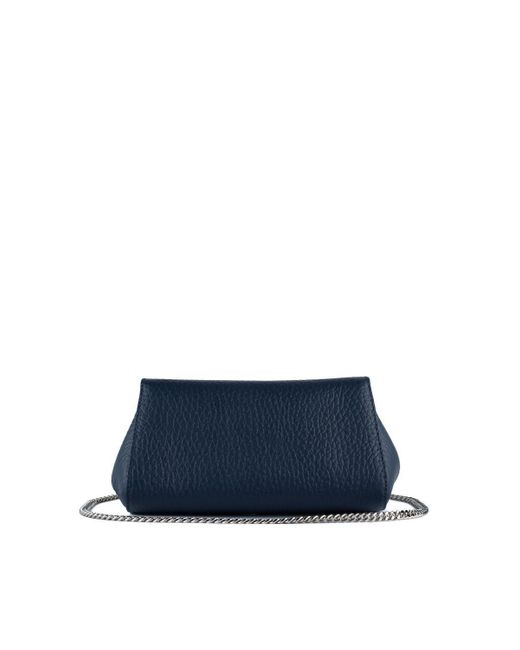 Orciani Blue Gossip Soft Grained Leather Clutch