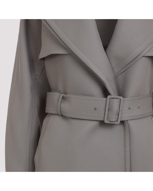Alaïa Gray Double Diagonal Trench Coat
