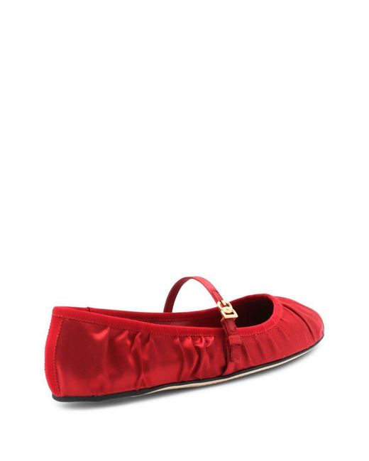 Dolce & Gabbana Red Flat Shoes