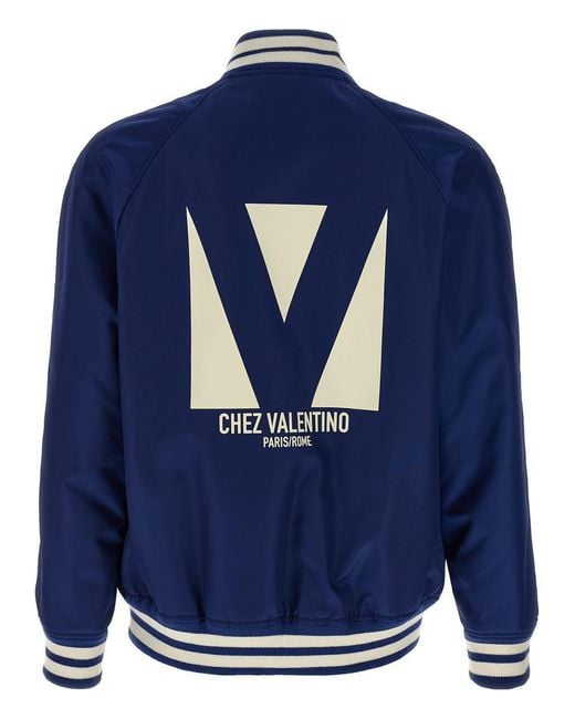 Valentino Garavani Blue 'Chez Bomber Jacket for men