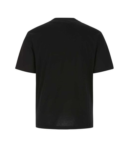 Prada Black Cotton Logo Printed T-Shirt for men