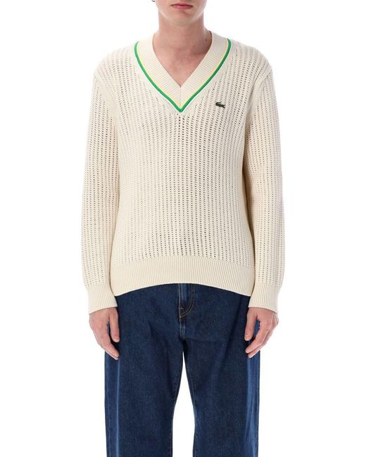 Lacoste Blue Crewneck Croco for men