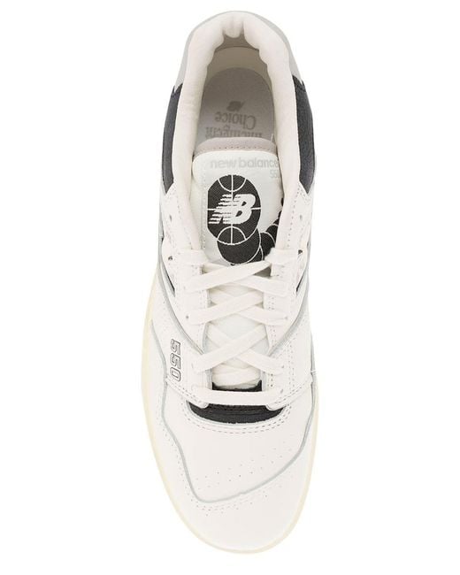 New Balance White '550' And Low Top Sneakers With Logo And Contrasting Details for men