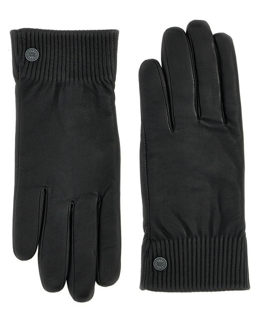 Canada Goose Black 'Leather Rib Luxe' Gloves