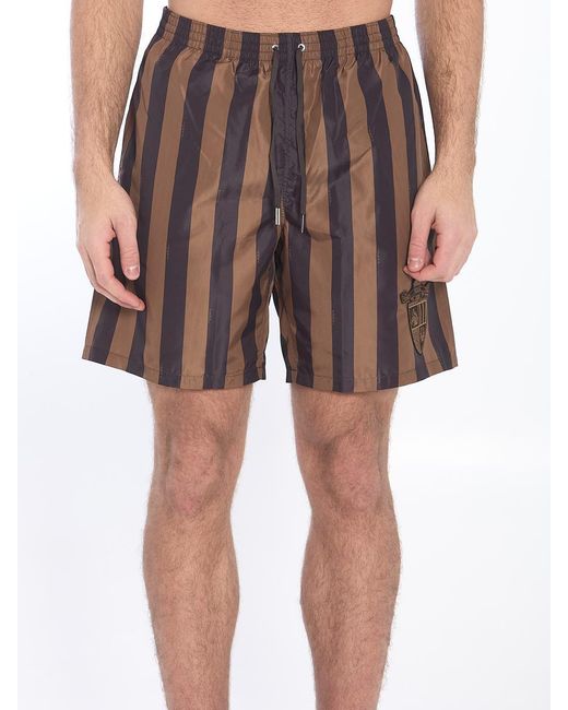 Fendi Multicolor Crest Swim Shorts for men