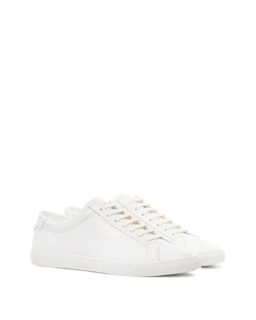 Saint Laurent White Andy Leather Sneakers for men