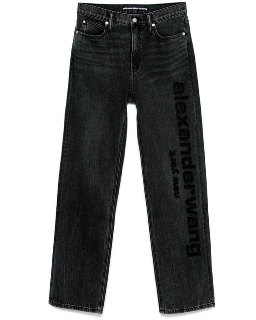 Alexander Wang Black Relaxed Fit Straight Leg Jeans