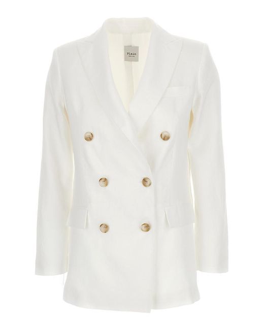 White Double-Breasted Blazer with Pant