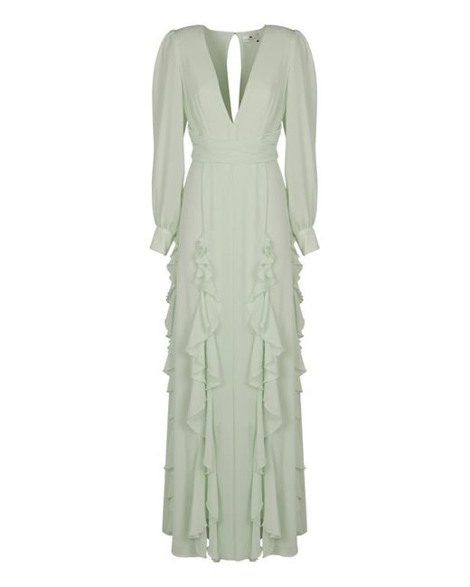 Elisabetta Franchi Green Georgette Dress