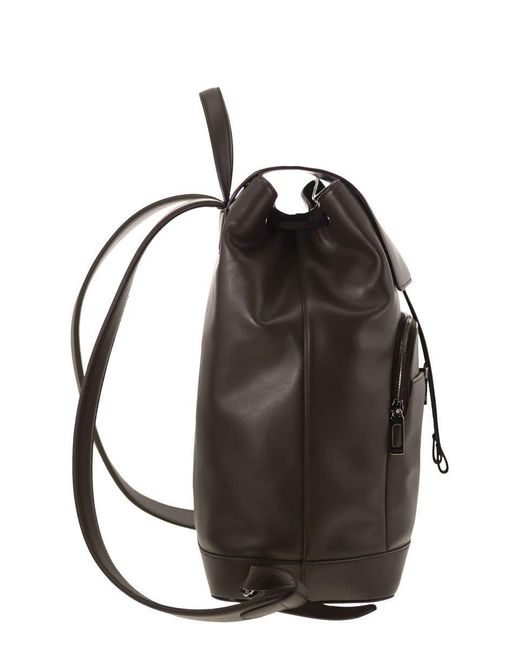 Tod's Black T Timeless Medium Leather Backpack for men