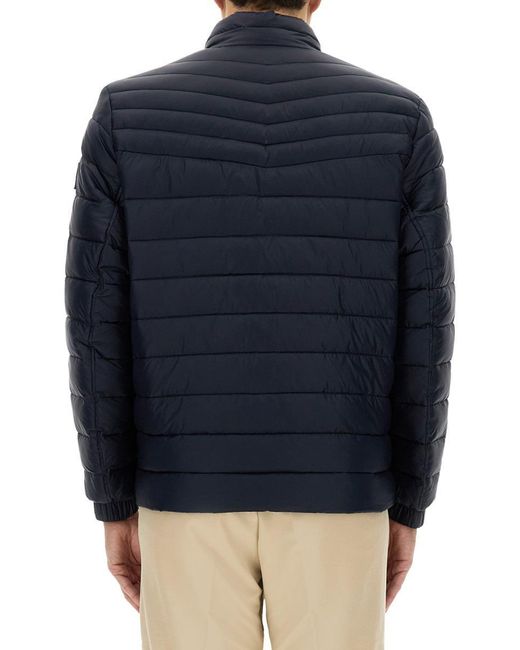 Boss Blue Down Jacket With Logo for men