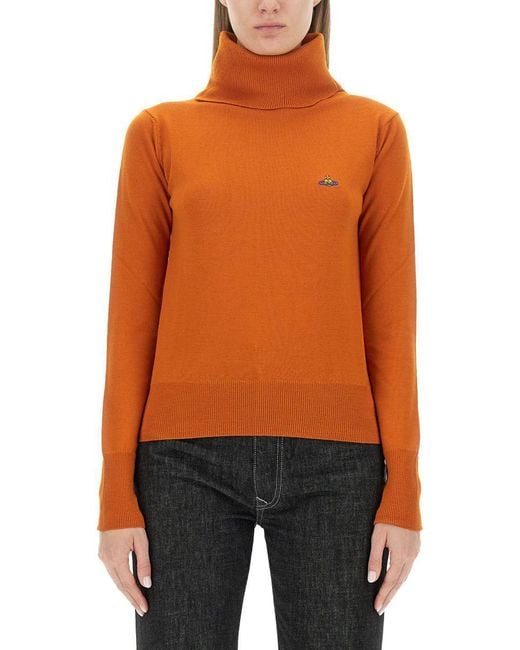 Vivienne Westwood Orange Turtleneck Jersey "Giulia"